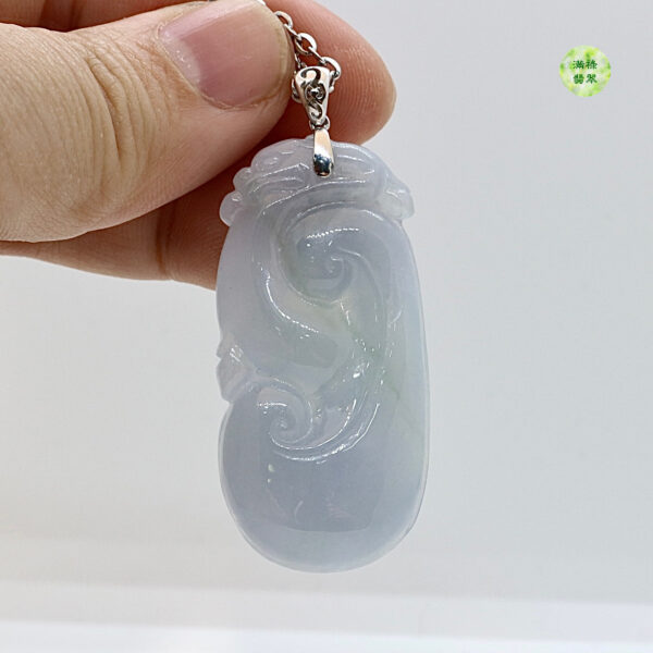 18K翡翠A貨玉器紫羅蘭如意翡翠吊墜紫色如意 紫帶著仙氣 像對它念念不忘的溫婉女子 - Image 7