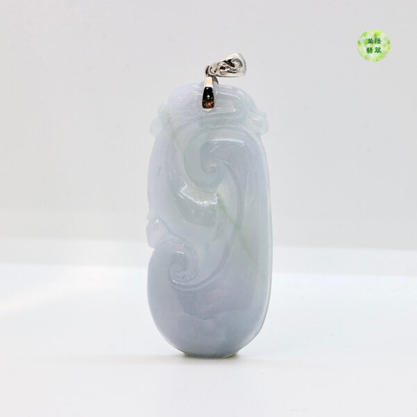 18K翡翠A貨玉器紫羅蘭如意翡翠吊墜紫色如意 紫帶著仙氣 像對它念念不忘的溫婉女子 - Image 3