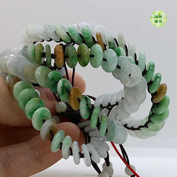 翡翠A貨玉器平安扣手串（隨機一條） 平安扣寓意吉祥保平安 老少皆宜 - Image 2
