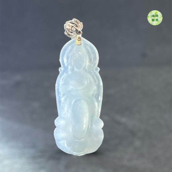 18k翡翠A貨玉器觀音菩薩翡翠吊墜滿臉清雅澄明 面容慈靄  微塵不生 亦是傾國傾城 - Image 7