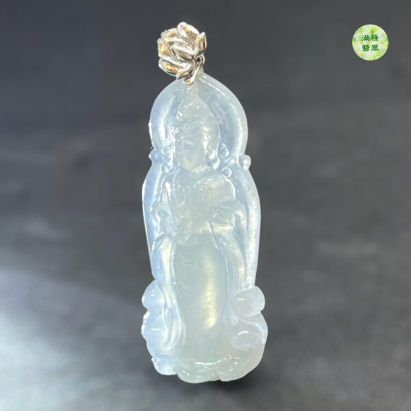 18k翡翠A貨玉器觀音菩薩翡翠吊墜滿臉清雅澄明 面容慈靄  微塵不生 亦是傾國傾城 - Image 8