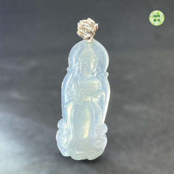 18k翡翠A貨玉器觀音菩薩翡翠吊墜滿臉清雅澄明 面容慈靄  微塵不生 亦是傾國傾城 - Image 9