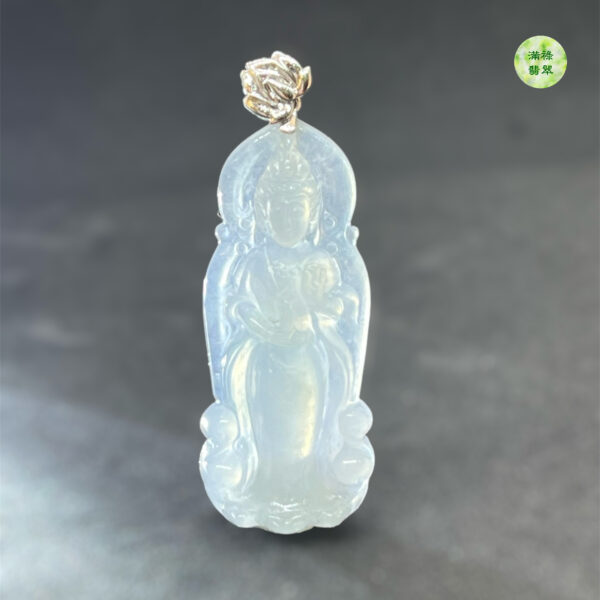 18k翡翠A貨玉器觀音菩薩翡翠吊墜滿臉清雅澄明 面容慈靄  微塵不生 亦是傾國傾城 - Image 10
