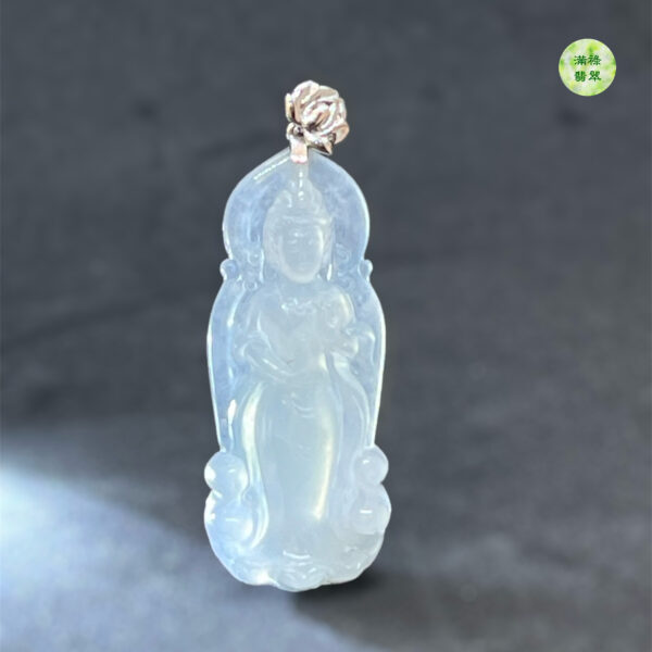 18k翡翠A貨玉器觀音菩薩翡翠吊墜滿臉清雅澄明 面容慈靄  微塵不生 亦是傾國傾城 - Image 11