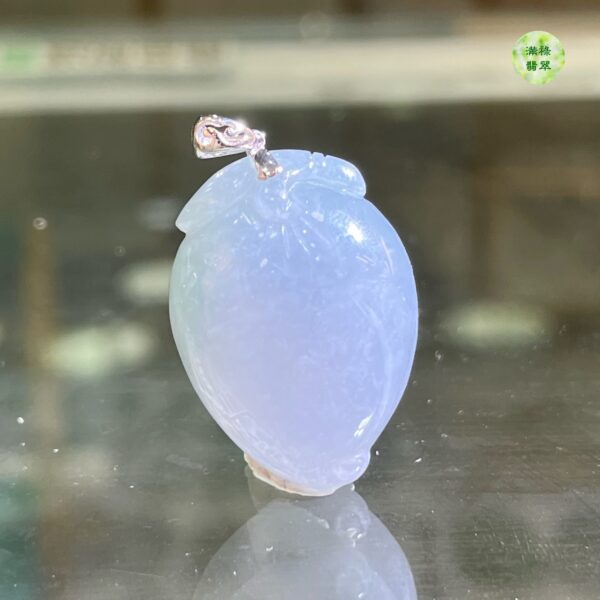 翡翠A貨玉器桃翡翠玉吊墜 由裡到外散發著神秘優雅的氣質 色好 底子非常細膩通透 飽滿圓潤 - Image 2