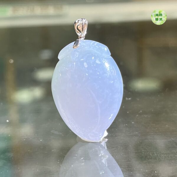 翡翠A貨玉器桃翡翠玉吊墜 由裡到外散發著神秘優雅的氣質 色好 底子非常細膩通透 飽滿圓潤 - Image 3