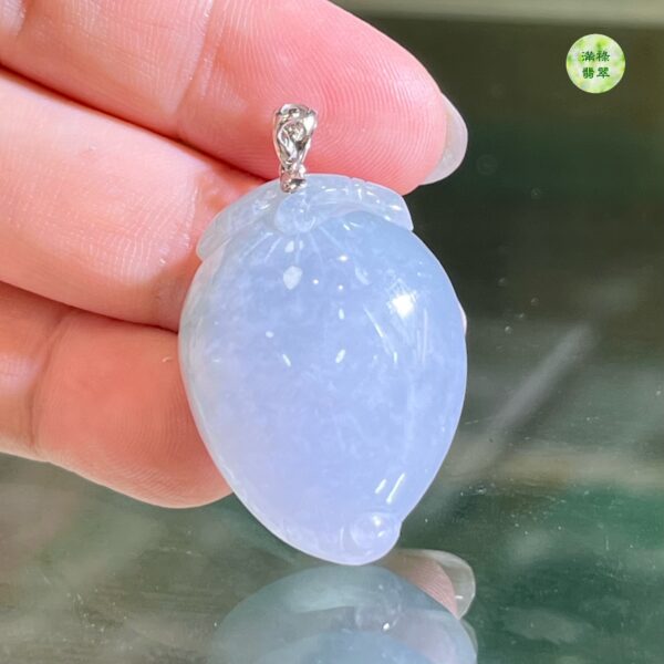 翡翠A貨玉器桃翡翠玉吊墜 由裡到外散發著神秘優雅的氣質 色好 底子非常細膩通透 飽滿圓潤 - Image 7