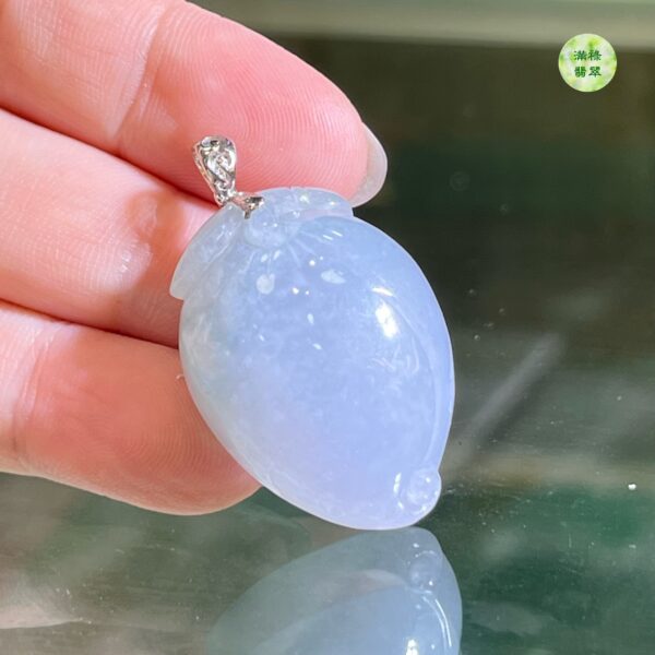 翡翠A貨玉器桃翡翠玉吊墜 由裡到外散發著神秘優雅的氣質 色好 底子非常細膩通透 飽滿圓潤 - Image 8