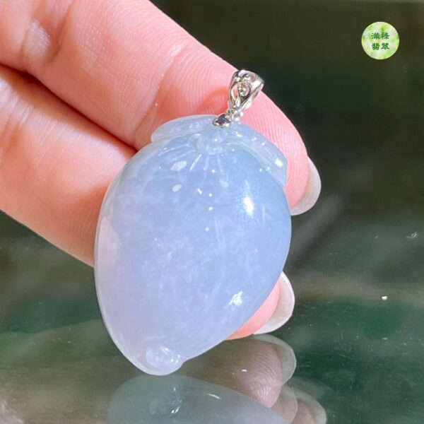 翡翠A貨玉器桃翡翠玉吊墜 由裡到外散發著神秘優雅的氣質 色好 底子非常細膩通透 飽滿圓潤 - Image 9