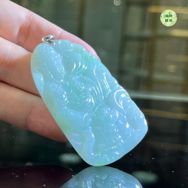 18K金扣翡翠A貨玉器普賢菩薩翡翠吊墜 有行無願 其行必孤 有願無行 其願必虛 唯有行願相從 方能自他兼利 - Image 9