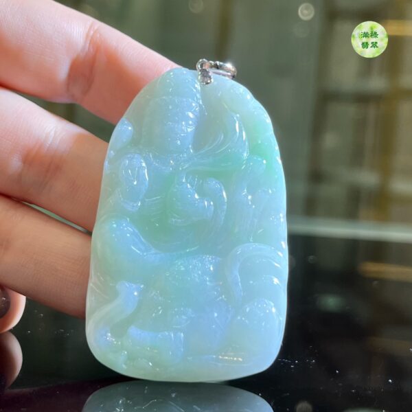 18K金扣翡翠A貨玉器普賢菩薩翡翠吊墜 有行無願 其行必孤 有願無行 其願必虛 唯有行願相從 方能自他兼利 - Image 8