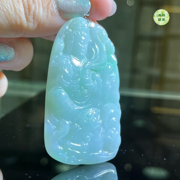 18K金扣翡翠A貨玉器普賢菩薩翡翠吊墜 有行無願 其行必孤 有願無行 其願必虛 唯有行願相從 方能自他兼利 - Image 5