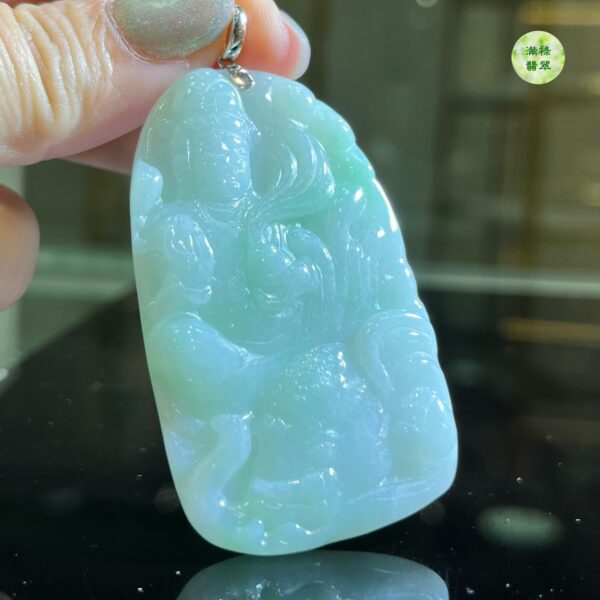 18K金扣翡翠A貨玉器普賢菩薩翡翠吊墜 有行無願 其行必孤 有願無行 其願必虛 唯有行願相從 方能自他兼利 - Image 3