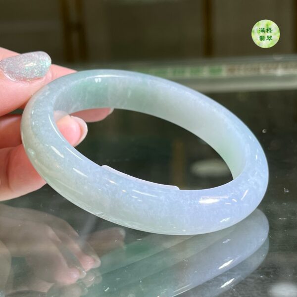 翡翠玉器A貨玉翡翠手鐲56.37mm/1.5寸 如潺潺溪流圈於手 如涼涼微風裹著絲絲流雲纏於腕 - Image 6
