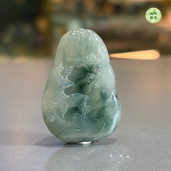 翡翠A貨玉器梅花鹿翡翠吊墜 38.34 x 26.83 x 6.13mm - Image 3