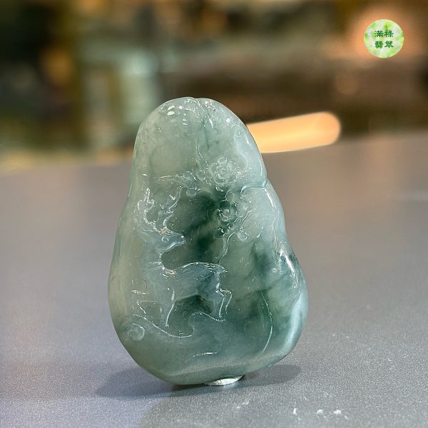 翡翠A貨玉器梅花鹿翡翠吊墜 38.34 x 26.83 x 6.13mm - Image 4
