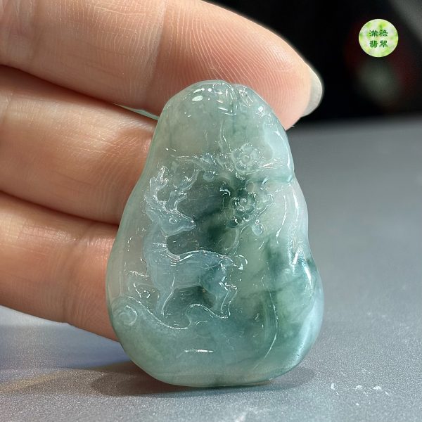 翡翠A貨玉器梅花鹿翡翠吊墜 38.34 x 26.83 x 6.13mm - Image 5