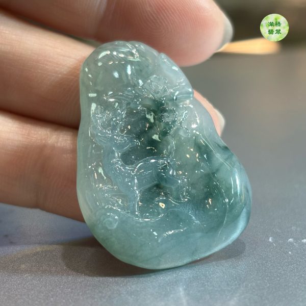 翡翠A貨玉器梅花鹿翡翠吊墜 38.34 x 26.83 x 6.13mm - Image 6