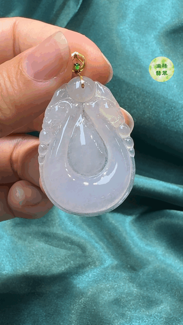 翡翠A貨玉器福貝翡翠吊墜 40 x 27 x 4.4mm - Image 3