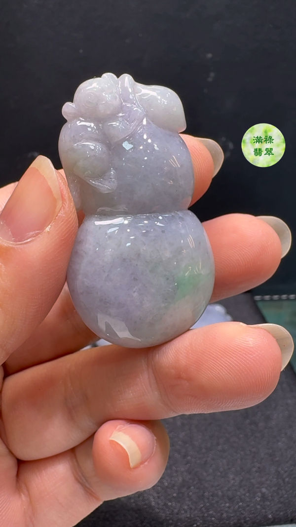 翡翠A貨玉器葫蘆翡翠玉吊墜 49 x 26 x 12mm - Image 6