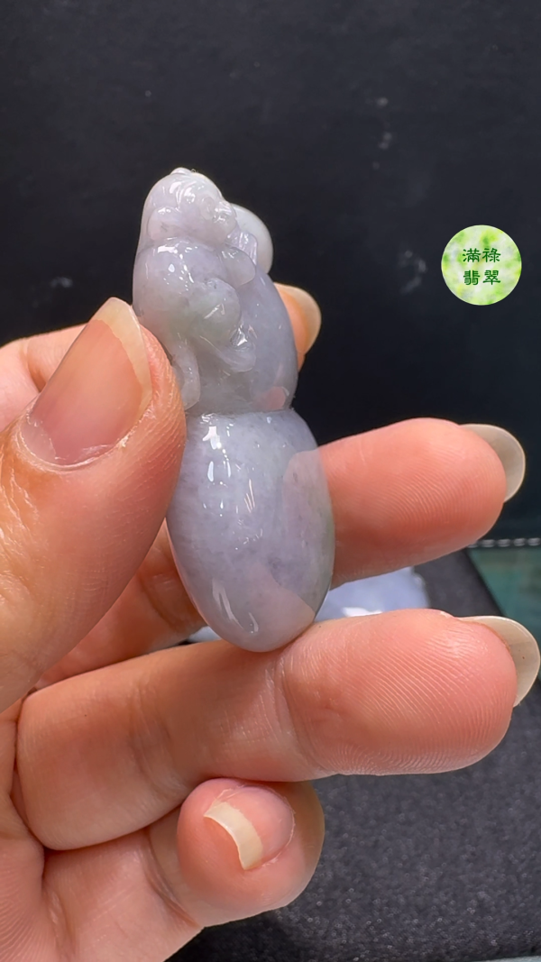 翡翠A貨玉器葫蘆翡翠玉吊墜 49 x 26 x 12mm - Image 7