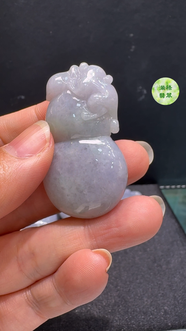 翡翠A貨玉器葫蘆翡翠玉吊墜 49 x 26 x 12mm - Image 8