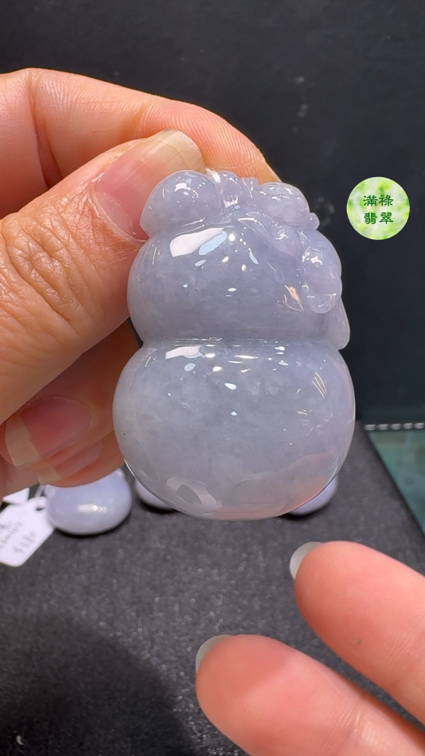 翡翠A貨玉器葫蘆翡翠玉吊墜42 x 30 x 15mm - Image 3