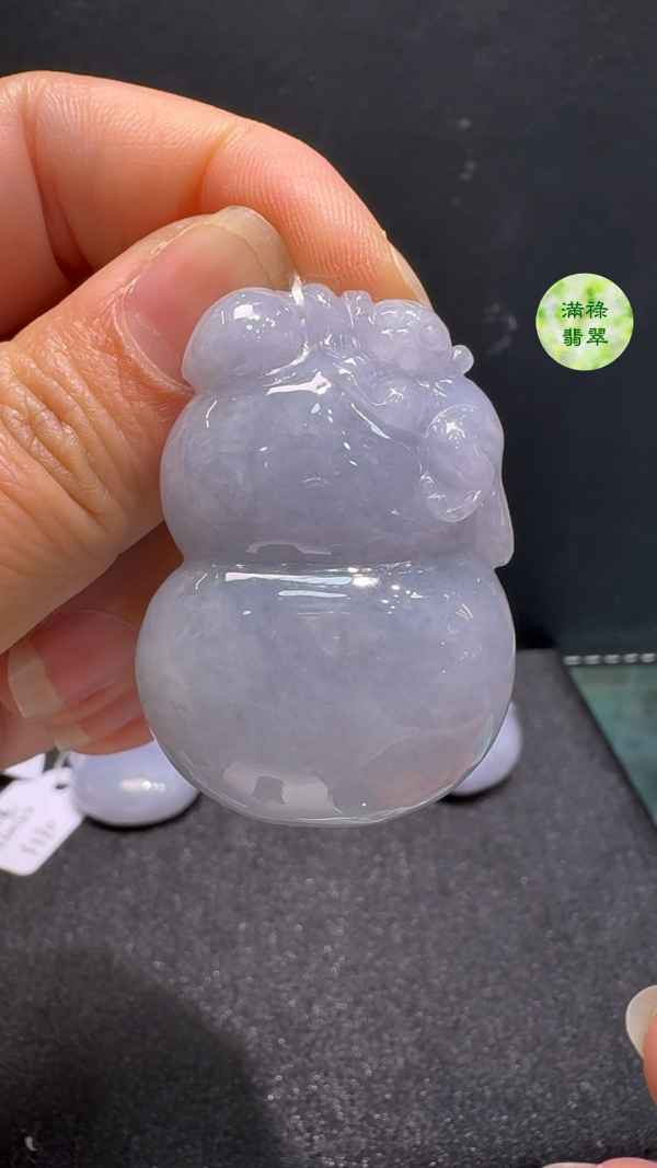 翡翠A貨玉器葫蘆翡翠玉吊墜42 x 30 x 15mm - Image 4