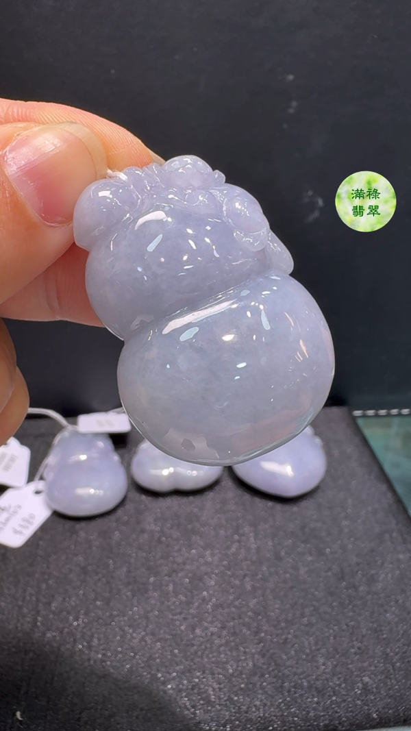 翡翠A貨玉器葫蘆翡翠玉吊墜42 x 30 x 15mm - Image 7