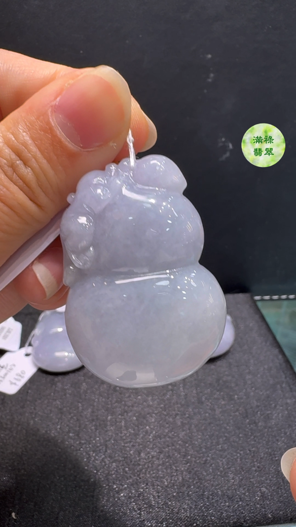 翡翠A貨玉器葫蘆翡翠玉吊墜42 x 30 x 15mm - Image 8