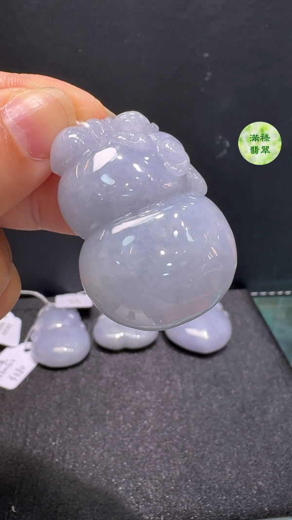 翡翠A貨玉器葫蘆翡翠玉吊墜42 x 30 x 15mm - Image 9