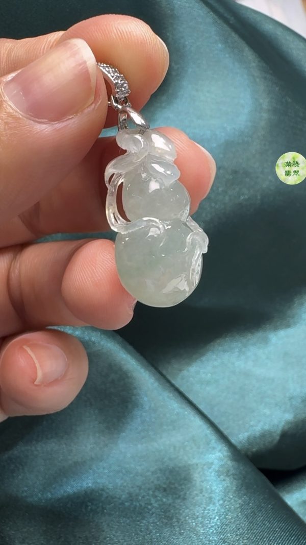 翡翠A貨玉器葫蘆吊墜 25-15-9.4mm - Image 5