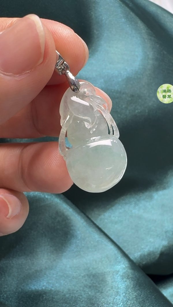 翡翠A貨玉器葫蘆吊墜 25-15-9.4mm - Image 7