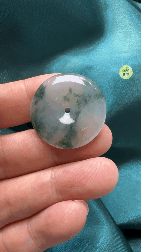 翡翠A貨玉器平安扣吊墜27-4.5mm