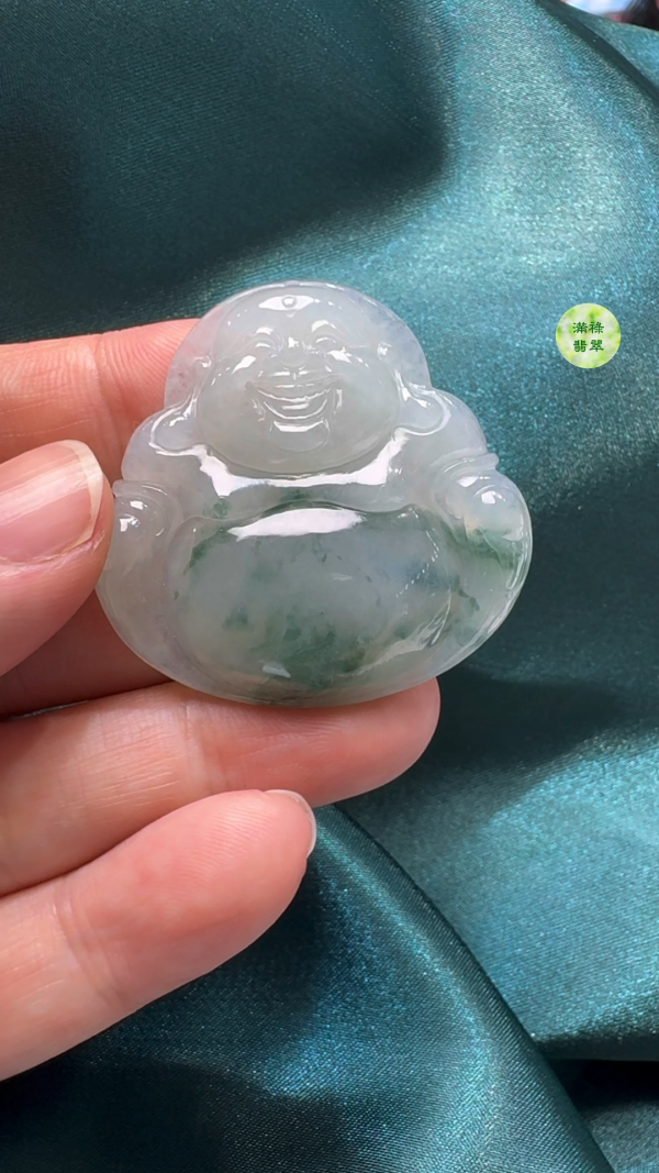翡翠A貨玉器佛公吊墜 37-38-6mm
