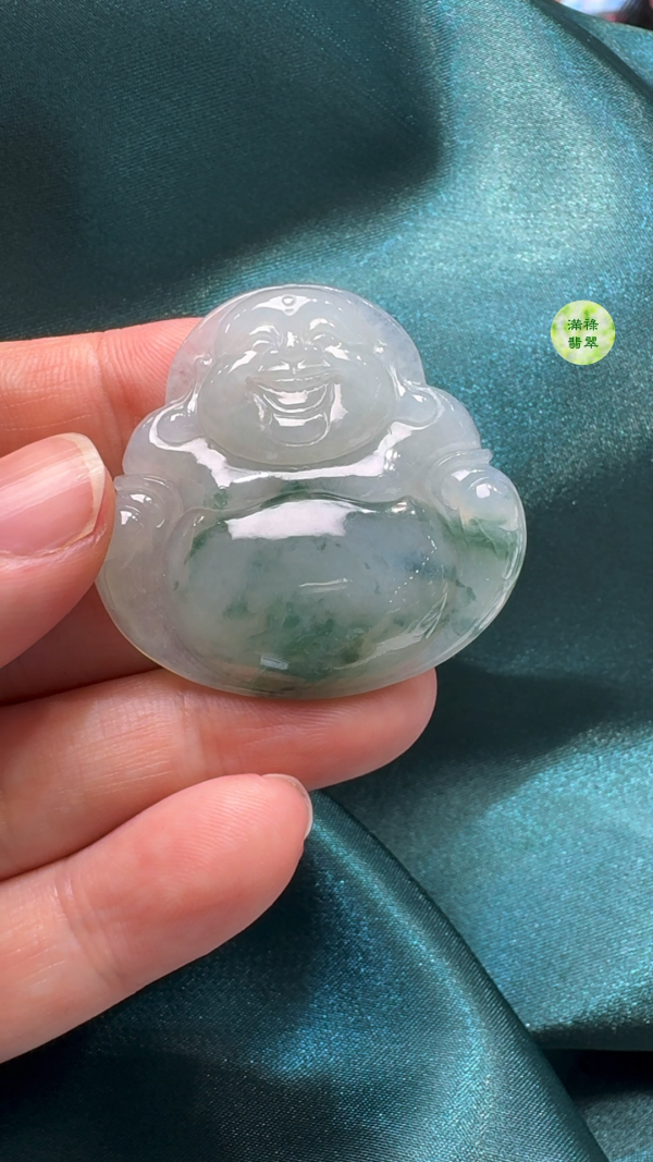 翡翠A貨玉器佛公吊墜 37-38-6mm - Image 2