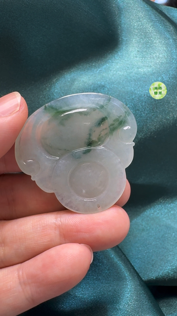 翡翠A貨玉器佛公吊墜 37-38-6mm - Image 9