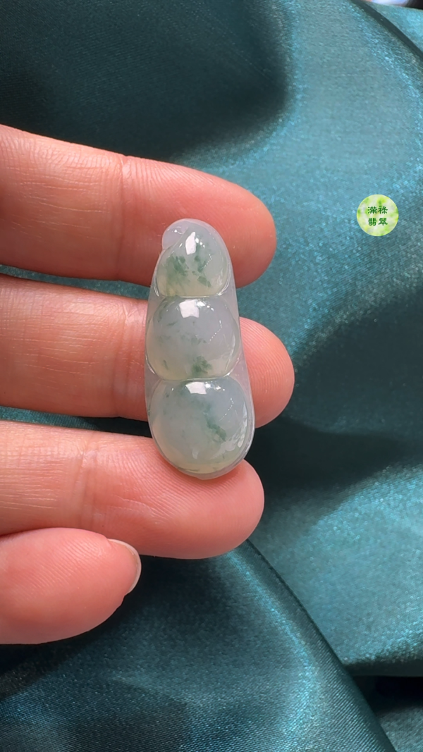 翡翠A貨玉器福豆吊墜 32-13-6mm - Image 3