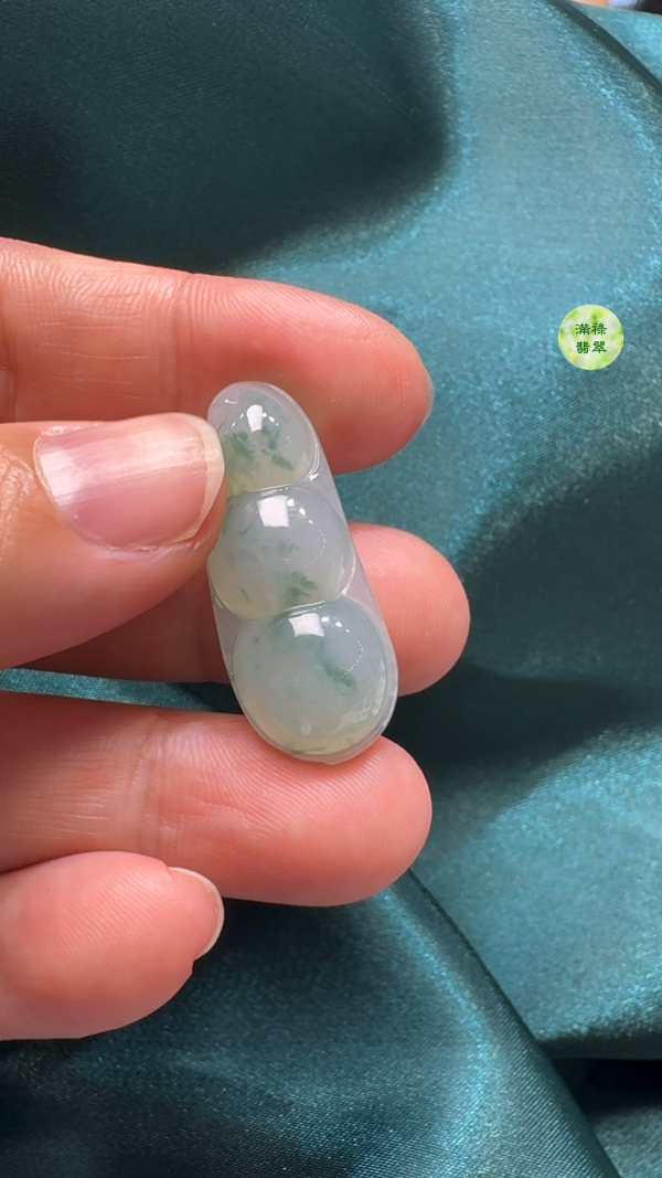 翡翠A貨玉器福豆吊墜 32-13-6mm - Image 7