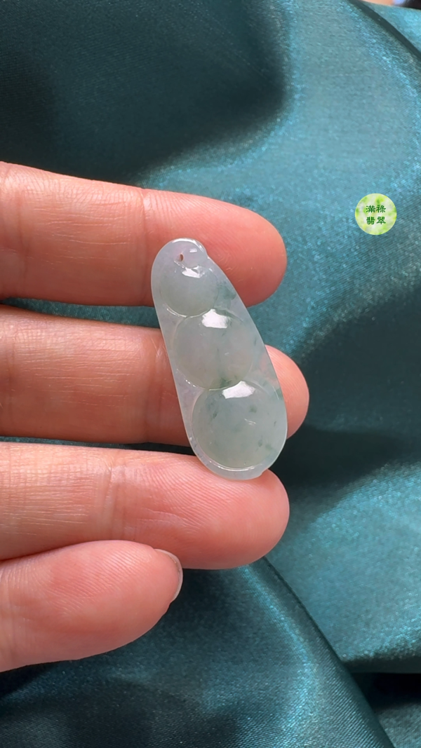 翡翠A貨玉器福豆吊墜 32-13-6mm - Image 9