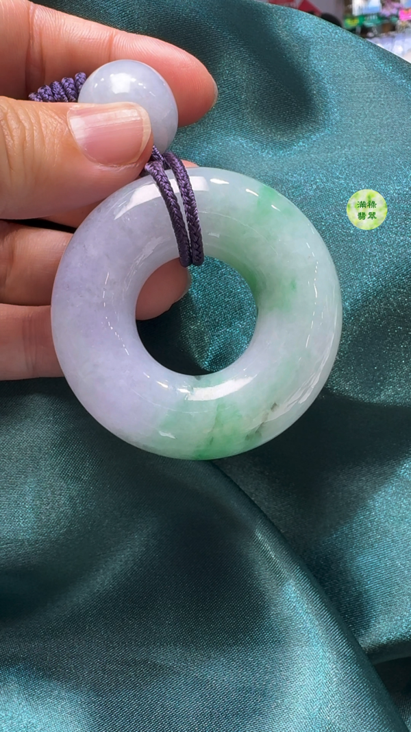 翡翠A貨玉器平安環 49-14mm 配珠18-13mm - Image 3