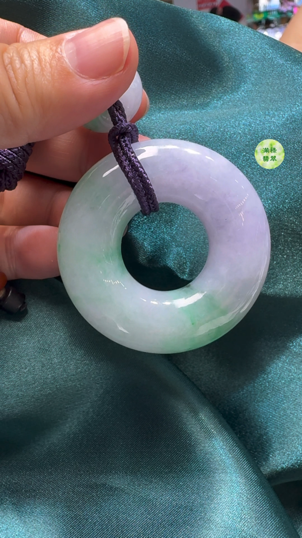 翡翠A貨玉器平安環 49-14mm 配珠18-13mm - Image 9