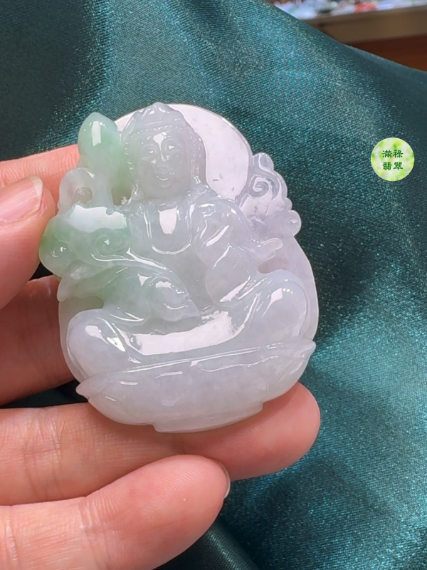 翡翠A貨玉器觀音吊墜 53-41-10mm - Image 5