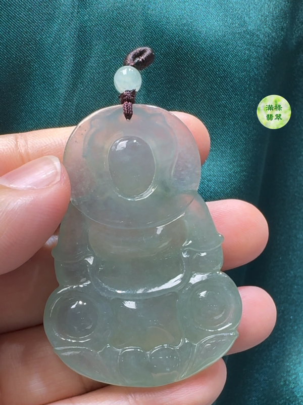 翡翠A貨玉器觀音吊墜 51 x 43 x 5.9mm - Image 9