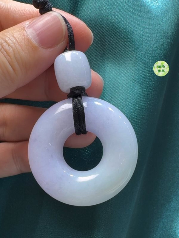 翡翠A貨玉器春彩平安環 直徑42mm厚度13mm - Image 3