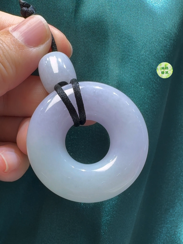 翡翠A貨玉器春彩平安環 直徑42mm厚度13mm - Image 9