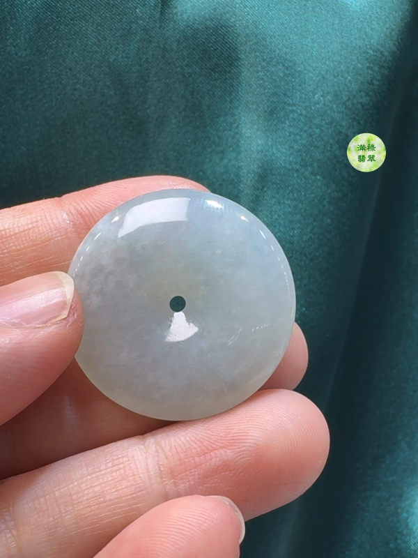 翡翠A貨玉器平安扣直徑29.5mm厚度6.5mm - Image 6