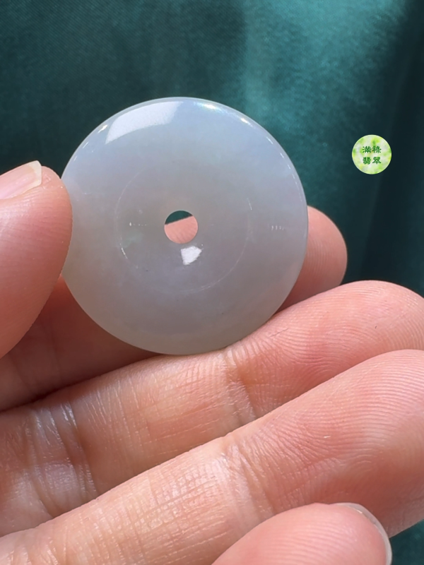 翡翠A貨玉器平安扣直徑27mm厚度5.9mm - Image 6