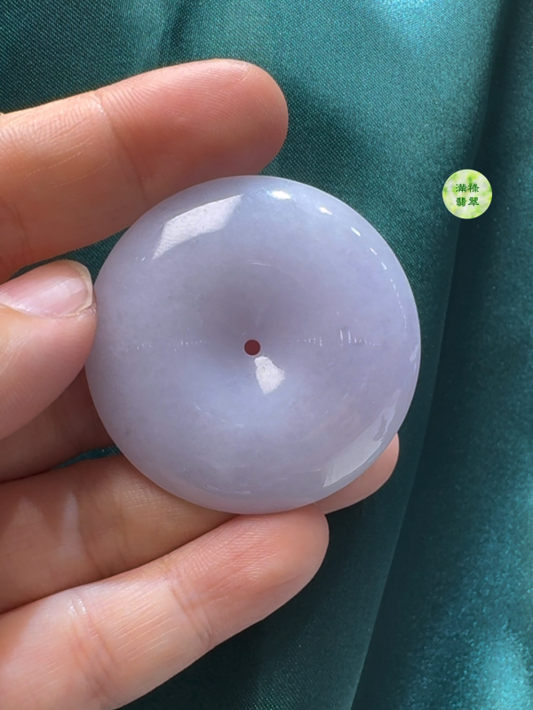 翡翠A貨玉器紫羅蘭平安扣直徑41mm厚度11mm標準圓形 厚實飽滿 - Image 2