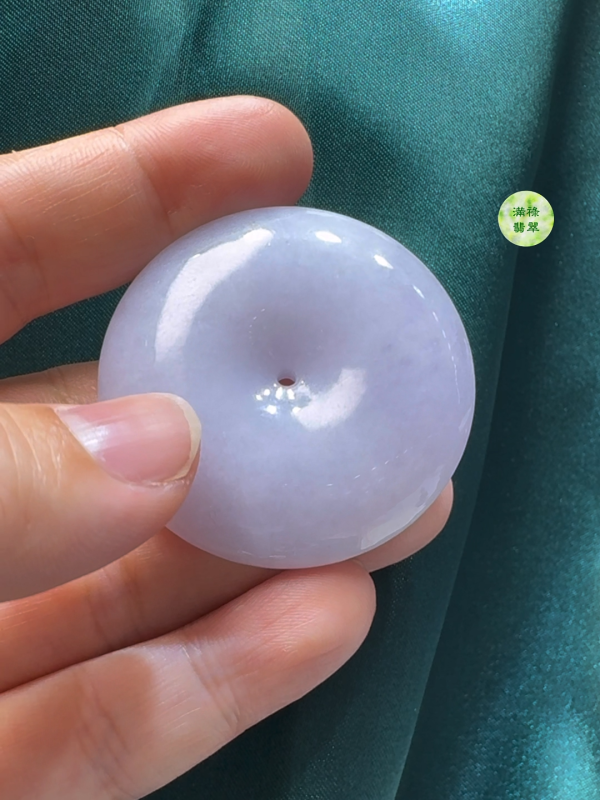 翡翠A貨玉器紫羅蘭平安扣直徑41mm厚度11mm標準圓形 厚實飽滿 - Image 3